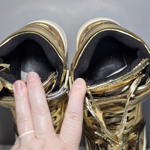 RADII Liquid Gold Bar Lace Up Hook & Loop High Top Sneakers Shoes Men's Size 9 - Picture 7 of 14